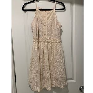 White Cream Dress with a nude slip